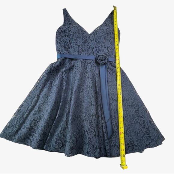 Christina Wu Occasions Dark Floral Lace Party Dress 14 Navy Fairy Romance - Picture 10 of 13